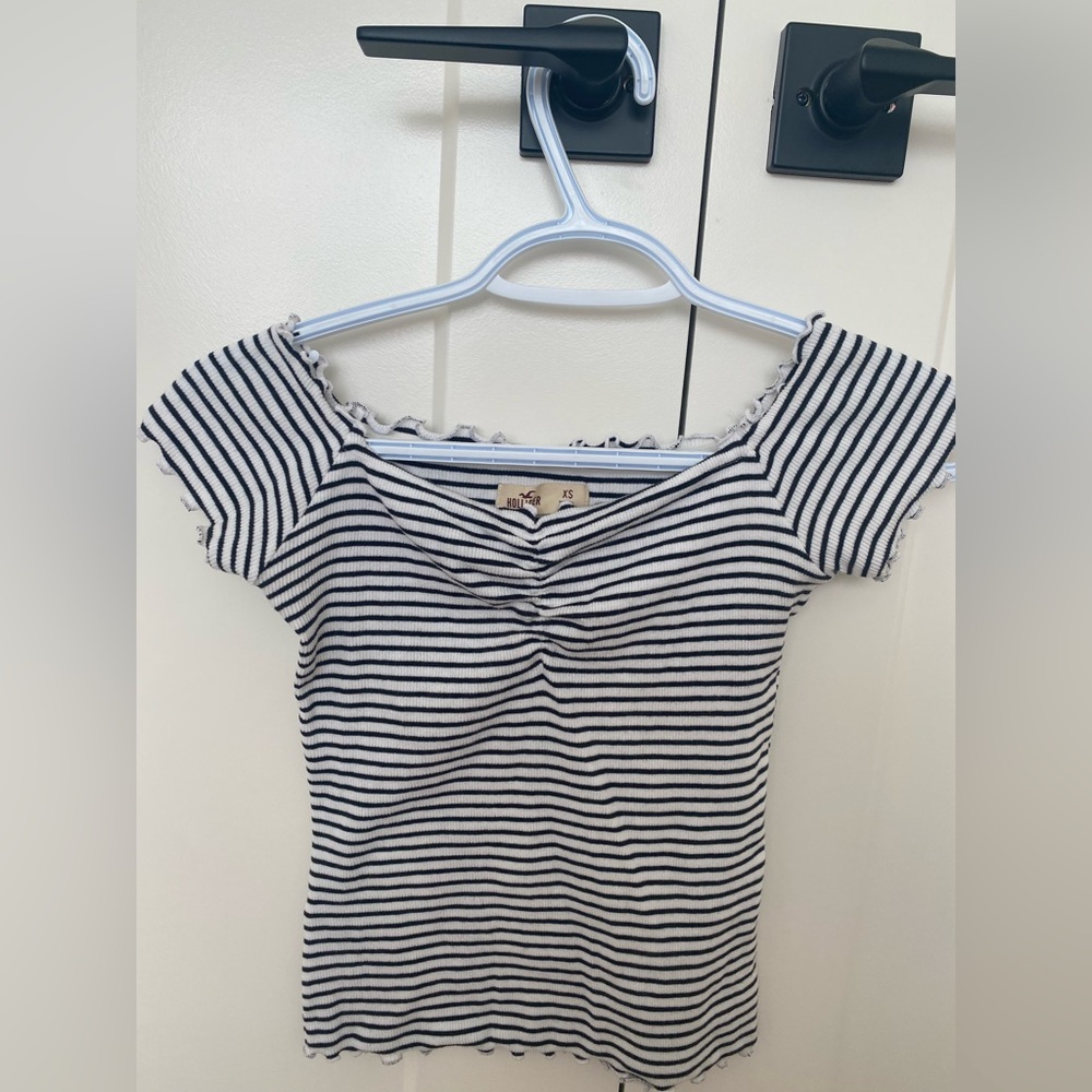 Striped Black and White Women's Top